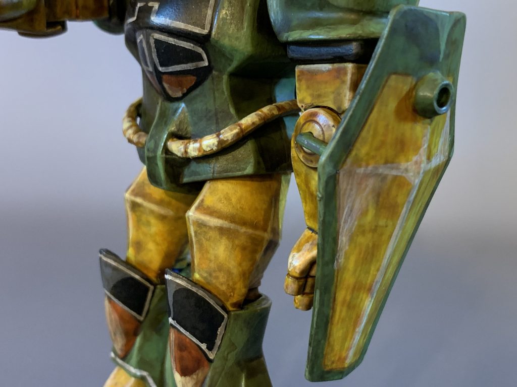 茶系とオレンジ系のシタデルシェイドカラーの重ね塗りにより独特な風合いになりました。