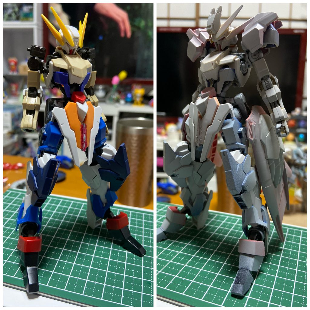 2/7作業開始
バエルを軸に作ろうと思っていたのに、バエルで使ったのは踵のみ。肩アーマーは爪先で使ったシナンジュの足の余りとキマリストルーパーの踵から。