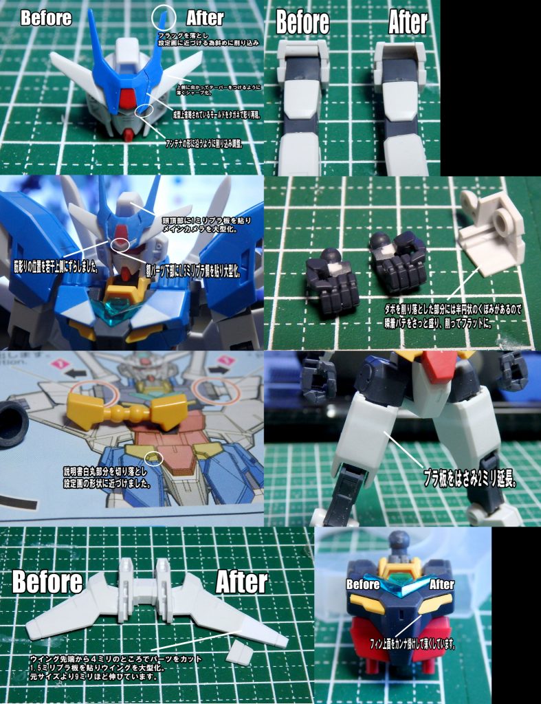 製作過程におけるいくつかの画像をピックアップして載せています。これより他の工作箇所・内容などにつきましてはこちらからご覧ください。(ツイッタ―へのリンクになります)
https://twitter.com/yuuya_gunpla/status/1235958902946025472
~COLORING DATA~
〔(C)→Mr.カラー (G)→ガイアカラー (T)→タミヤカラー〕
白=Mr.ベースホワイト(C)+クールホワイト(C)濃グレー=ジャーマングレー”ドゥンケルグラウ”(C)+ブルーFS15044(C)+メカサフスーパーヘヴィ(G)+色ノ源マゼンタ(C)少量赤=サーフェイサーエヴォ パステルピンク(G)→モンザレッド(C)黄=キャラクターイエロー(C)青=自作水色サフ→スージーブルー(C)+ホワイト(C)+蛍光ピンク(C)少量
コアガンダム及び武装類→つや消しクリアーアースアーマー→半つやクリアーにてコートしてあります。
アースリィガンダムはコアガンダムとアースアーマーとの合体ギミックがあります。塗装は他のガンプラより剥がれやすいです。各部のクリアランスを念入りに調整し、塗膜は最低限の薄さになるように白・濃グレー・はサフと本塗装を合わせて一回で済むように塗料を調色しています。
ここまでご覧いただきありがとうございました!^^
もしよろしければいいね(gandam-hand2)やコメントなどよろしくお願いします(iori_sei)過去作へのいいねやコメントなどもお待ちしています!(happy)
それでは、また次回作にてお会いいたしましょう^^