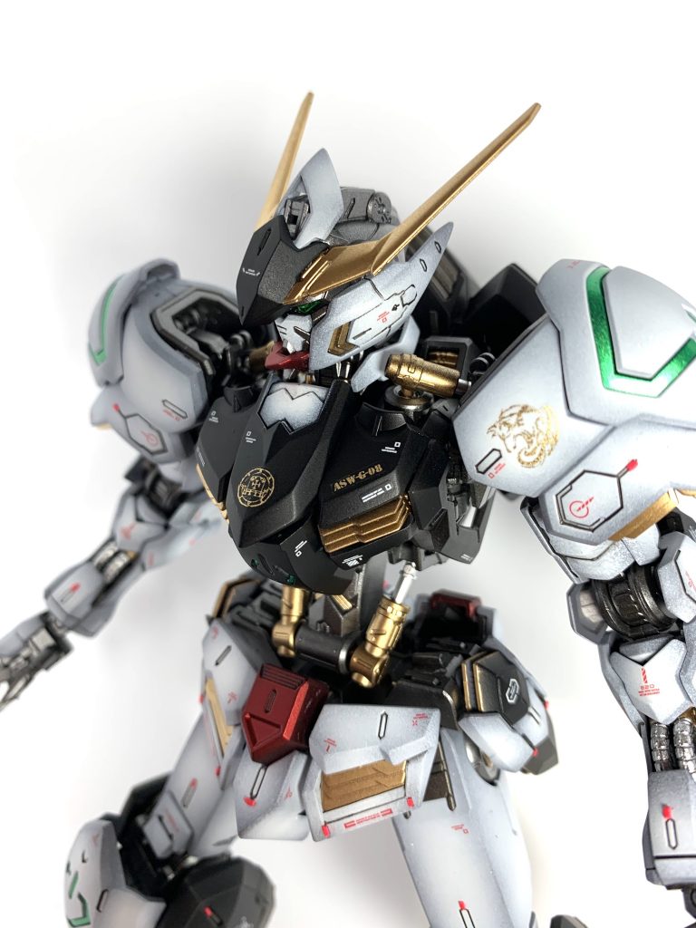 オリジナルのデカールはテプラデカールを頂いたもの(@chicken_yuuさん)を使用しています。バルバトスのエンブレムがカッコいい！