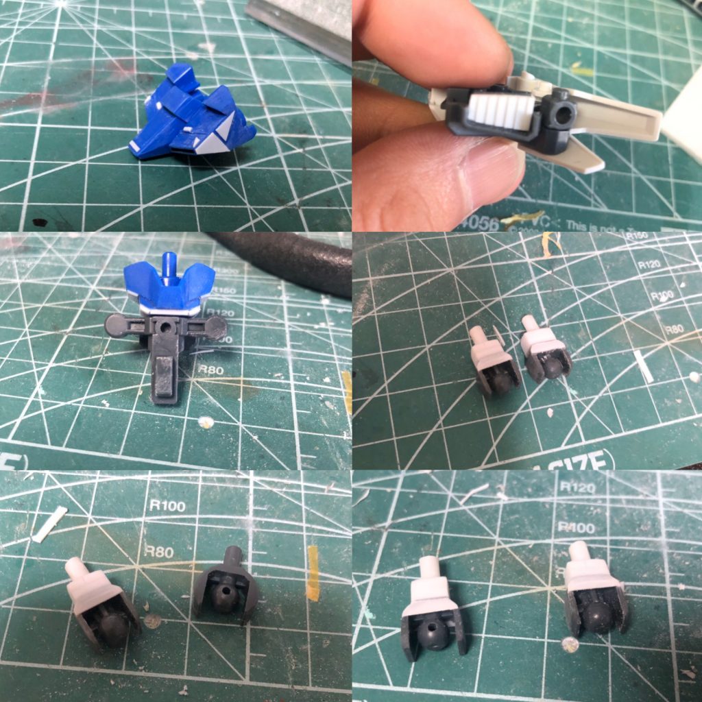 プラ板ディテールや延長。
左から右、下の順で説明。

ボディとかちょこっとプラ板ディテール。ナイフで一発切りできる範囲でしかプラ板切れません,
足のバーニア内にスリット入りプラ板。
腰足首の延長、腰1ミリ足首2ミリくらい。
首も顎引ける程度延長済み。
足首の延長後パーツ洗ってたら排水溝に流してしまいました。諦めきれなくて排水管まで外してみましたが間に合わず…｡ﾟ(ﾟ´ω`ﾟ)ﾟ｡
ダブルオースカイの足首ジョイント削り込んで複製しました。とりあえず自分を呪っておきました。
上の方の画像でなんとか確認できるものありますが、肩アーマー裏打ちしてます。
アップにして確認しないでくださいm(_ _)m