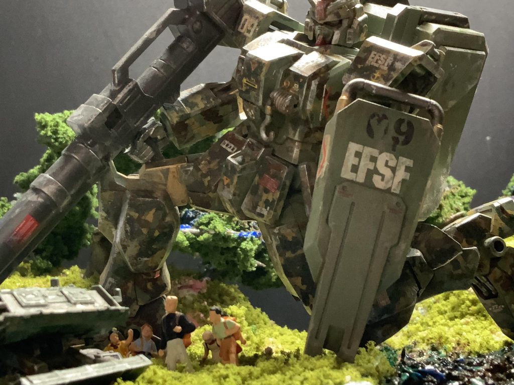陸戦ガンダムは連邦陸自軍であり、選手防衛を守り、災害派遣中、難民の保護に
徹します⋯