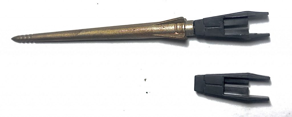 プレバン販売の鉄華団コンプリートセットにフラウロス用ダインスレイヴ が付属しているらしいのですが、これ一本のために高い金出してセット買うのも嫌だったので、自作しました。