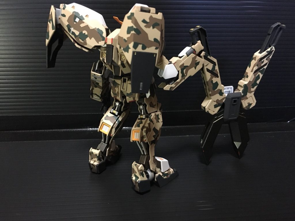 頭、メインアーム、サブアーム以外は全て迷彩化
モチーフはマブラヴのスーパートムキャット。