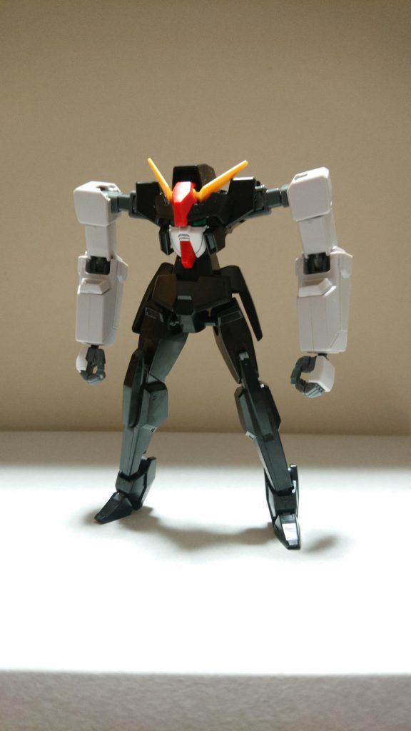 プロトフェイス。
コアガンダムが発売する数年前に思いつきで制作したガンプラで、文字通り総てのフェイスシリーズの原型となった機体。
使用ガンプラはセラヴィーのバックパックにセラフィムの脚、シルヴァ・バレトの腕。
戦闘スタイルは両腕を駆使した肉弾戦で、必殺技はロケットパンチ。