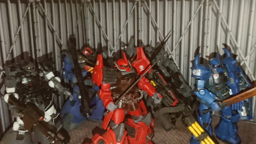 「……この戦が俺等の最後の足掻きだ。お前さんもよくここまで生き残ってくれたな」

「……俺はただ味方の死に様を見届けていただけさ」

グフのパイロットからの通信に赤いグフフライトタイプを乗る男はこの後,数多のMSを落とした事によりその地域では「赤い悪魔」と畏れられながら彼等が亡き後,語り継がれる事となる。