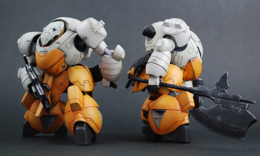 腰の装甲は大きすぎなので小さくしてフレームに近づくようにしました。