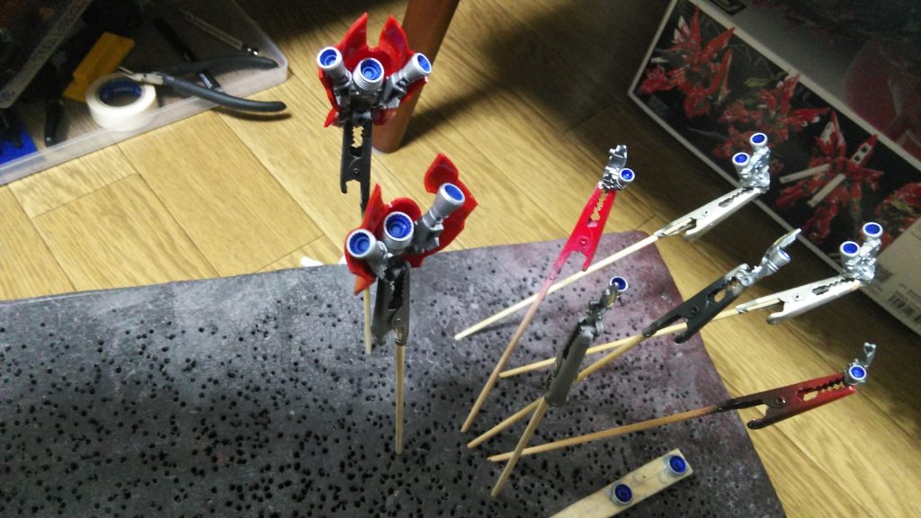 バーニア内部を青っぽくしようとしたら、ガッツリ青になってしまった…。