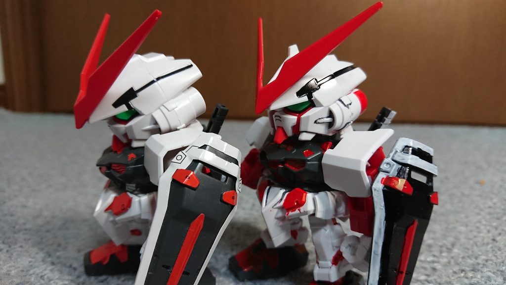 こめかみの黒やシールドも全て塗装