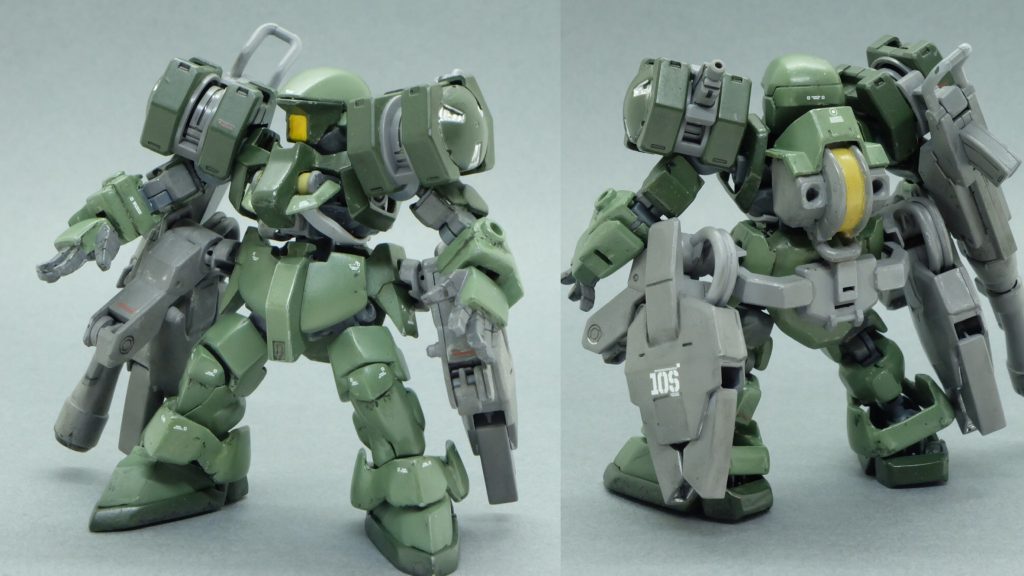 ⚫︎グレイズ(オプション装備)
地上用ブースターユニット、肩部ラック、バズーカを装備。