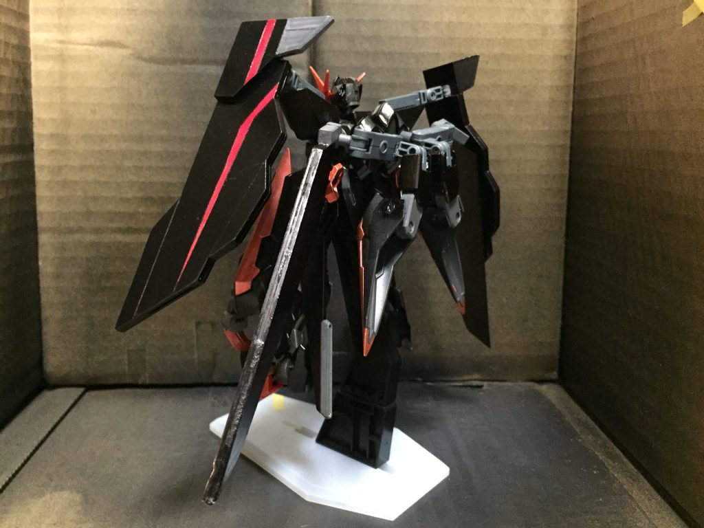 後方の写真。見えないけどリアスカートをキュリオスとアームアームズで作ってます。