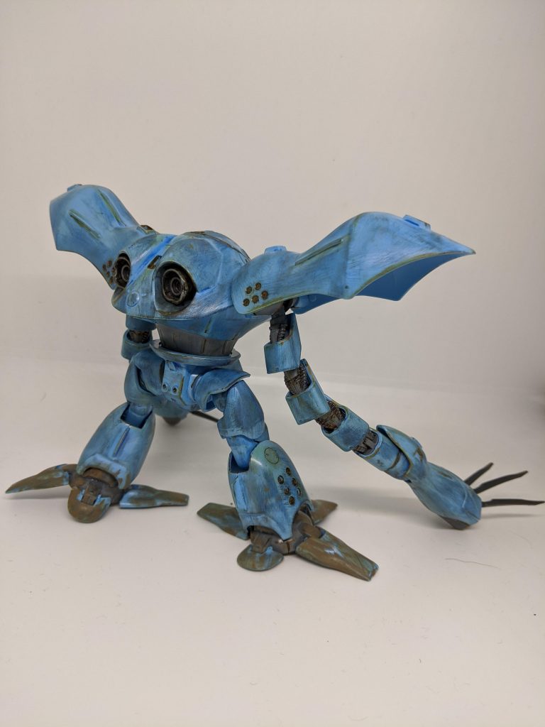 ガンダムUCのトリントン基地襲撃の時にカークス隊と合流しようとしたジオン残党のうちの1機をイメージして、過剰なまでにウェザリングを施しました。