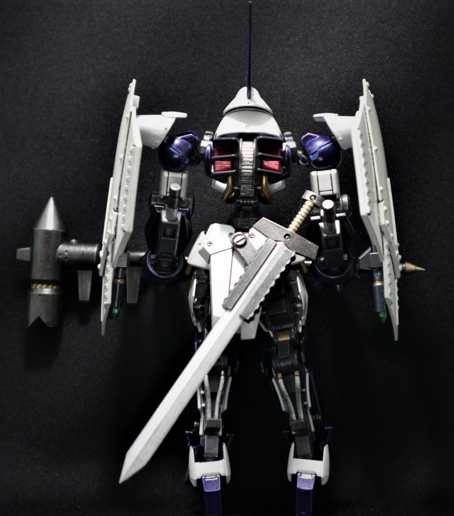 フル装備バックショット。騎士剣のホルダーは可動化。