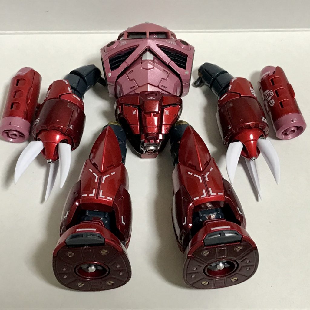 組み立て・墨入れ・デカール貼りの後です。このあとトップコート（光沢）を吹き、最後にポリマーコーティングで仕上げました。トップコートがきれいに吹けたので、スキル的に失敗のリスクがある研ぎ出しはやりませんでした。