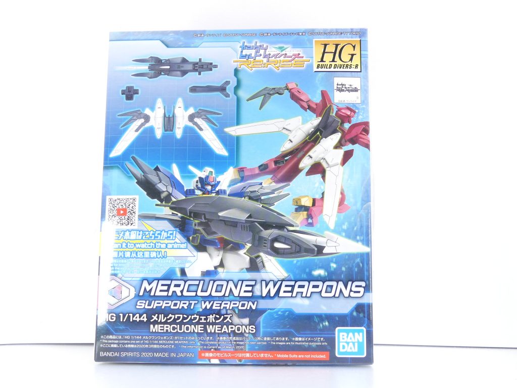 【武装データ】キット種別:HGBD:R(ハイグレード「ビルドダイバーズRe:RISE」シリーズ)発売:2020年2月価格:600円(税抜き)関連ガンプラ:HGBD:R コアドッキングカスタムシリーズ(劇中通りのメルクワンガンダムはHGBD:R アースリィガンダムおよびHGBD:R メルクワンユニット(EX25)とのドッキングで完成)