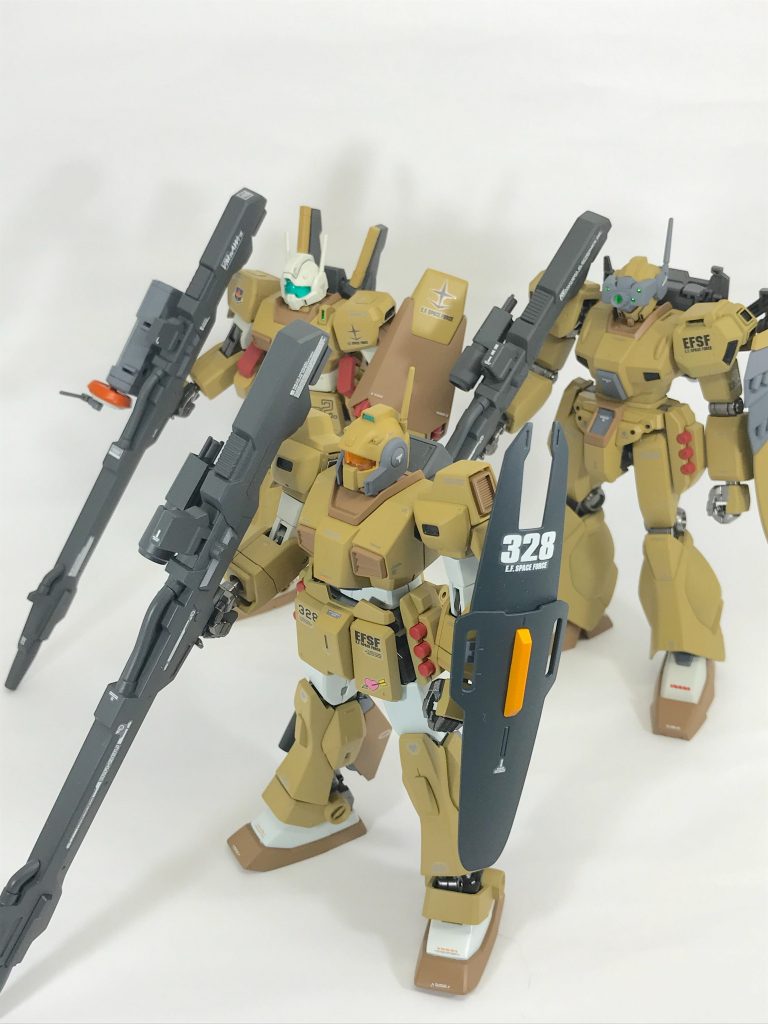 オマケその2各小隊のスナイパーです。こちらは全機リゼルのロングビームライフルで仕様統一しました。