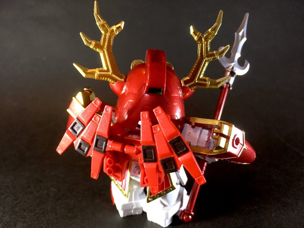 【日ノ本一の兵】
真田左衛門佐信繁頑駄無
(さなだ さえもんのすけ のぶしげ がんだむ)

信州小県郡の国衆・真田安房守昌幸の次男。
武田家🐴滅亡後、天正壬午の乱を巧みに戦い抜く父・昌幸から策謀を学び、同盟国・越後🐲で上杉弾正少弼景勝、[直江山城守兼続](https://gumpla.jp/sd/413320)から義の生き様を学ぶ。
第一次上田合戦で徳川軍を破り独立した真田家は、畿内を制する豊臣政権に臣従。信繁は大坂城🏯に出仕する。