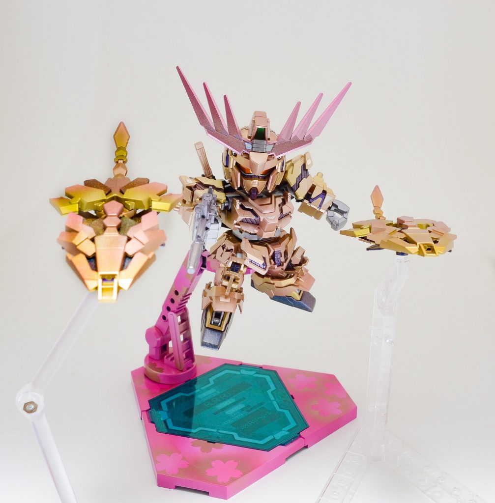 台座はガイア・ライラックピンクを中心に調色。