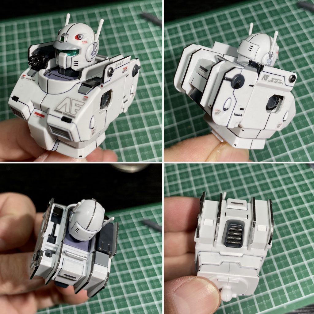 各部縁をタミヤさんのガンメタルで塗装、少し締まった気がします^_^襟の両側にだけディテパーツを^ - ^