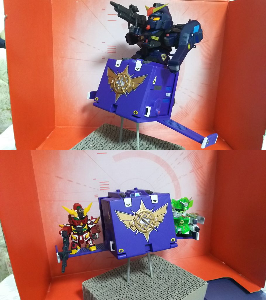 上面に主翼上に、各種SD戦士がSFS的に搭乗可能です。