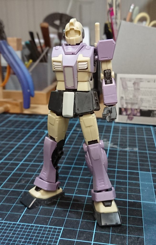 塗装後に胸のフィンを紛失…ＨＧＵＣジムのフィンを削って使用しました。