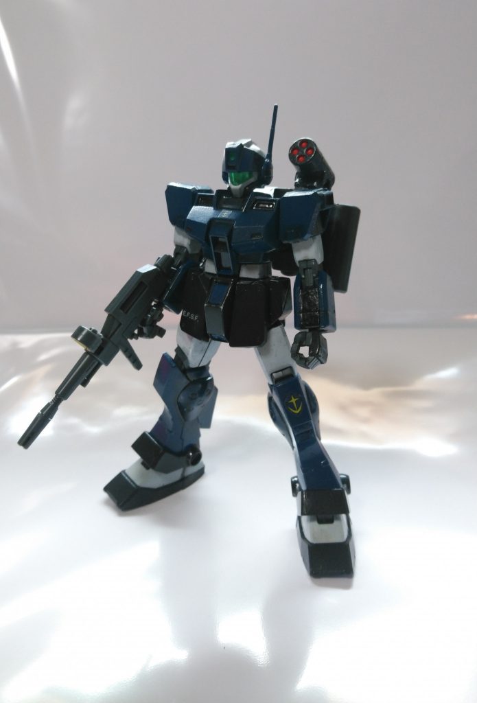 使用ガンプラとパーツ
本体→ジムスナイパーⅡ(1/144)
スラスターユニット→ドム・トロピカルタイプ(1/100)
プロペラントタンク→モックアーミーセット(1/144?)
武器
ビーム・ライフル→Revive版ガンダム(1/144)
その他→ジャンクパーツ