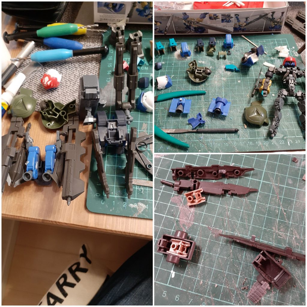 武装をいかにして盛るか悩みました。アカガネとアオガネの形は全く同じにしたかったので、同じ条件の接続部で、異なる武装を盛れるようにするのに時間がかかりました。