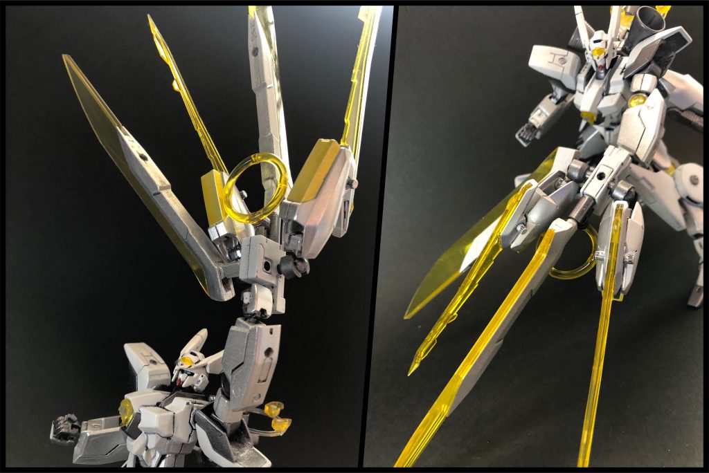 超必殺技ライジングフィンガー・テトラファング接近戦での切り札となる必殺技。マルチビームガンを中心に、クサナギ・ツムガリの4つの刃を指に見立て掌を作る。シャイニングタイガーとのコンビネーション及びテトラファングの譲与を想定し、タイガーネイルとよく似たタイプの技となっている。タイガーネイルとテトラファングの同時装備はいつかアップしたいですね…。

…とここで、察しの良い方ならもうお分かりですね。そうですあとは合体です(通例行事)