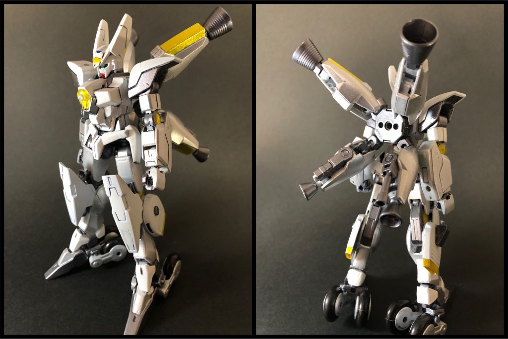 テトラブースター/ダッシュホイール4基装備・テトラブースター宇宙空間での運用も考慮し増設されたブースターユニット。普段はウルフを構成するパーツ類である。飛行も可能だが、主にホイールと組み合わせて地上でのスピードをさらに強化するために使用する。・ホイール4基前述のホイールを4基装備することで、加速力が大幅に上昇。ブースターとの併用で更にスピードアップ！さあ、音速の壁を超えろ！(勢いで言ってるだけ)しかしパイロットがGに耐えられるのか？っていう心配が。