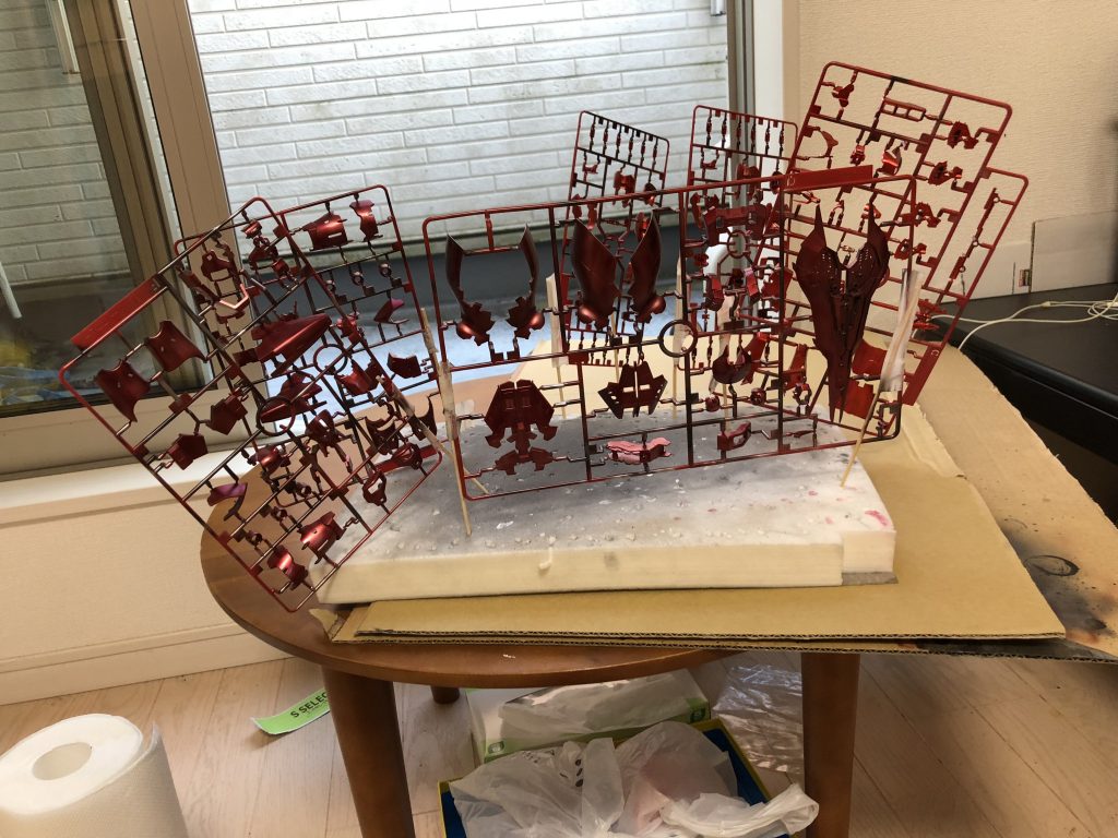 シルバー→クリアーレッド