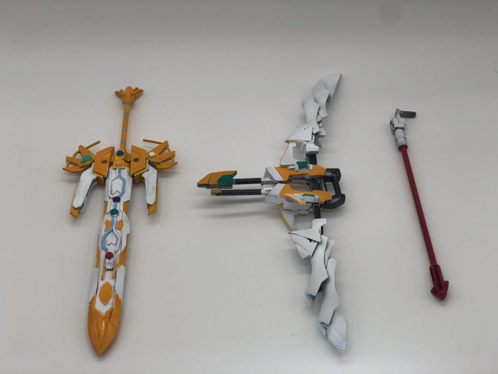 武器はミキシングやセミスクラッチしました。グランシャリオはめがっさ苦労しました……(:3_ヽ)_もう当分ご茶着いたのは作らん(泣)