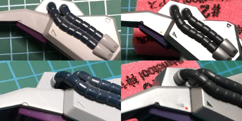 パイプは二本一体成型な上、パイプ基部が円柱ではなく下側が欠けてしまっているのでそれっぽく新造しました。