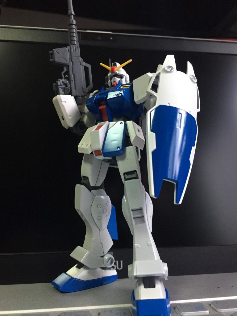 まあ、カッコつけた設定ですけど、実際には以前作ったガンプラのジャンクパーツがもったいなかったので使用しただけです。
使用パーツは、ジムスナイパーII、ジム改、ジムストライカー、陸戦型ジム、サンダーボルトジムという量産機のバーゲンセールです。