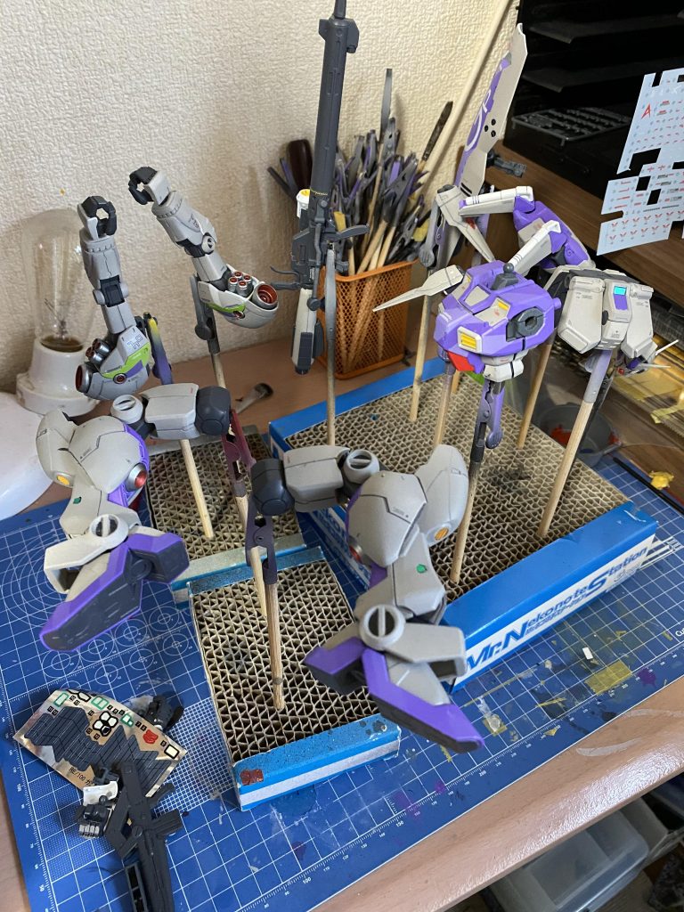 クリアーを拭いて乾燥中。