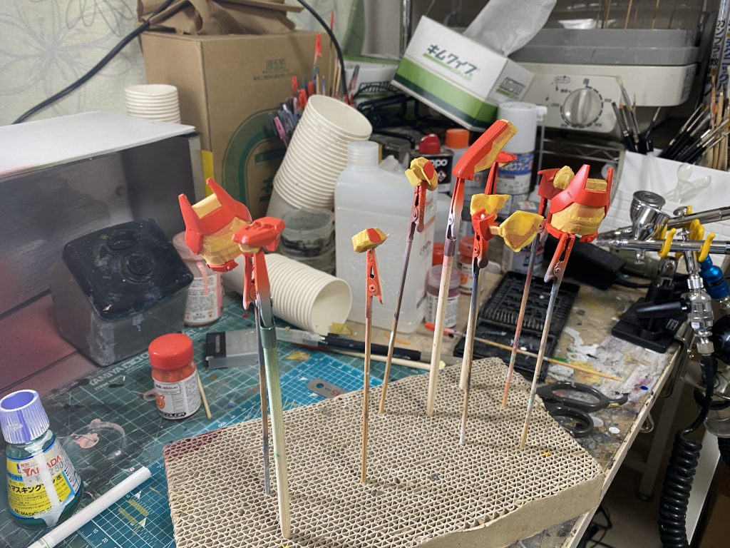 妥協して塗装に移り