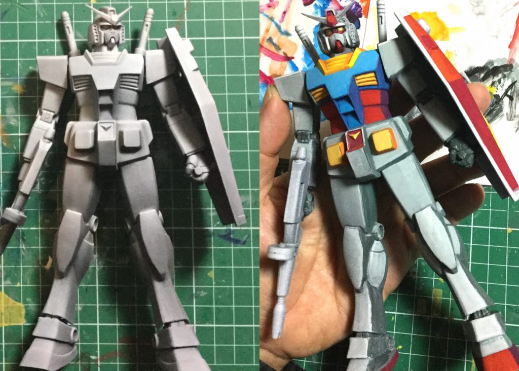 サフ吹いて筆塗り