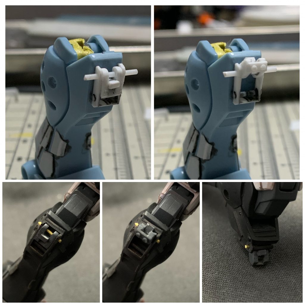 右ヒザに可動ニーパッドをでっちあげ