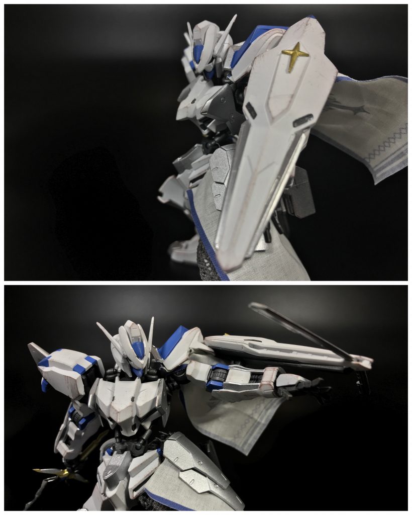 ## [機能複合型バックラーシールド]
パトリキウスに装備されるシールドは多機能化されており、刃と魔導砲機構が仕込まれている。