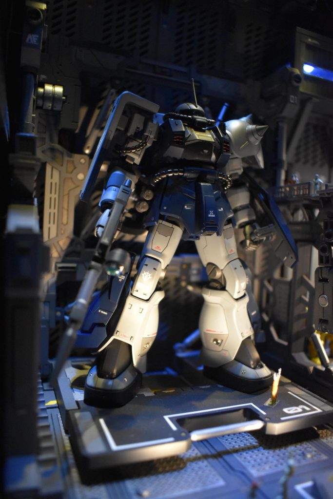 ハンガーから撮影。
しぶとく生き残るジオン残党なので、装備が潤沢にある精鋭部隊もあるんじゃないかと妄想しています。打倒ティターンズ!