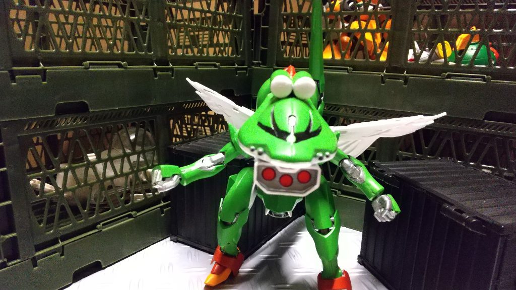 ダナジンをベースに「Yッシー」型に仕上げました。
赤甲羅の三方向ファイヤー再現にミサイルポッドを頭部に装備。