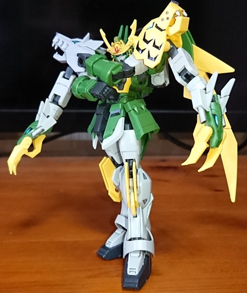 そしてジーエンの代名詞腕組みポーズ、腕はちゃんと組んでますがツインジーエンハングのおかげで小ぢんまりせずにボリュームあって格好いいですね!
あのシーンはGガンダム後期OP思い出しましたww