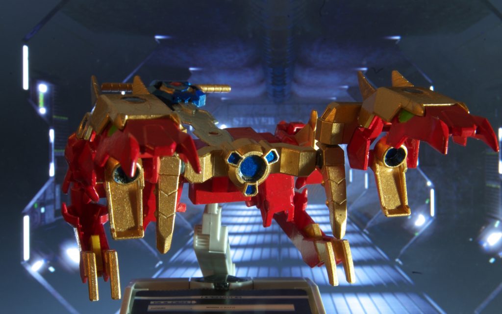 格納庫で発進待機中のアヴァランチレックスバスターという1枚。