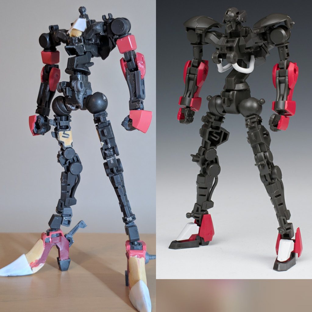 フレームは首、腹部、脚部で延長し、
MHのシルエットに近づけてます。