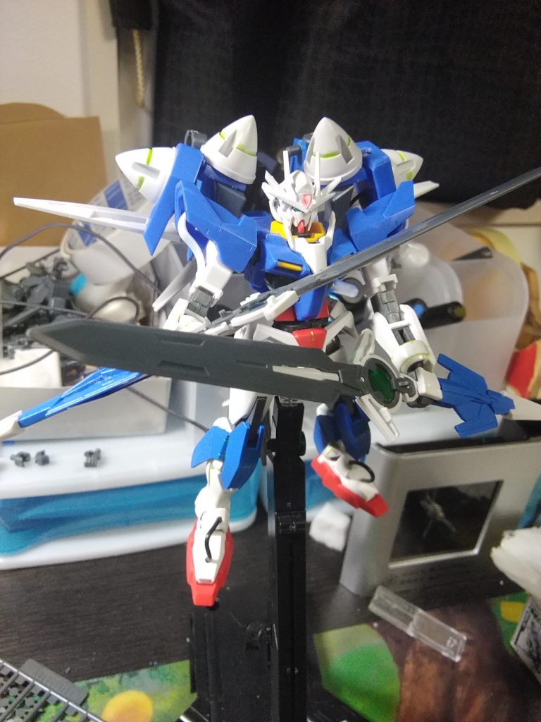 最初は、バックバックにダブルオーダイバーの物を使っていました。