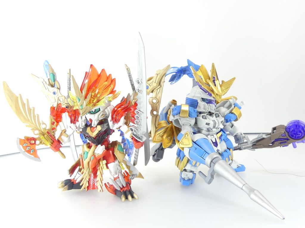 かつてのシュナイデ:シュナイデは幾多のSDフォースを転々とした様子。その一つである「ジャスティスファイト」は、自らも「創傑伝」ベースのガンプラであるシュナイデにとってはもっとも落ち着ける場所だったらしい。フォースは個人的な理由で抜けたが、リュウゼン達は温かく迎えてくれたようだ。テンペストールギスと。