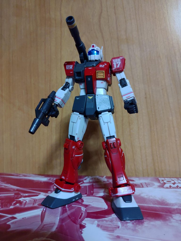 プレバン品はなるべくそのまま完成させたいので、パチ組へスミ入れと付属のシールを貼って、最後に半ツヤコートしただけです。