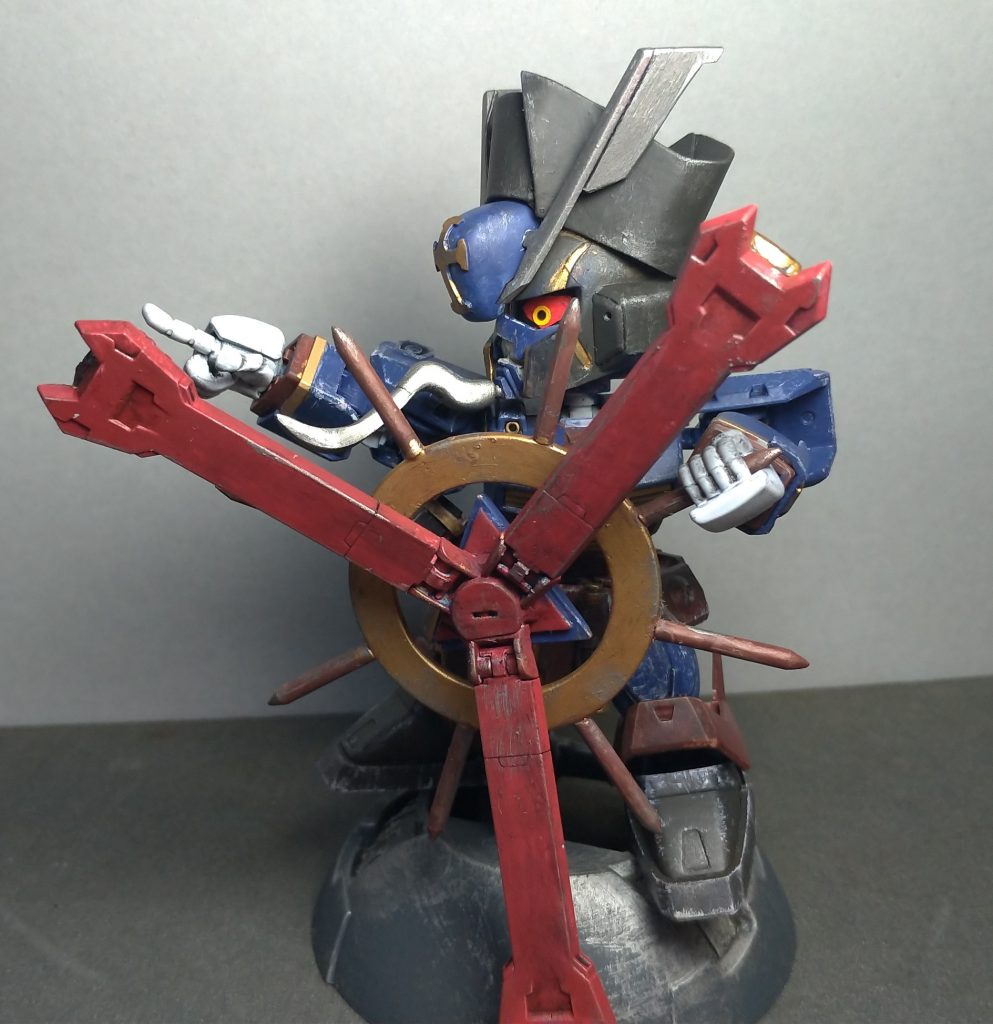 宝具
*新天地探索航*
*(サンタマリア・ドロップアンカー)*

舵輪を手持ちに切り替え、「マザー・バンガード」に似た宇宙戦艦を召喚し、アンカーを敵に叩き込む
(すいません今回はサンタマリア号は用意できなかった……)。