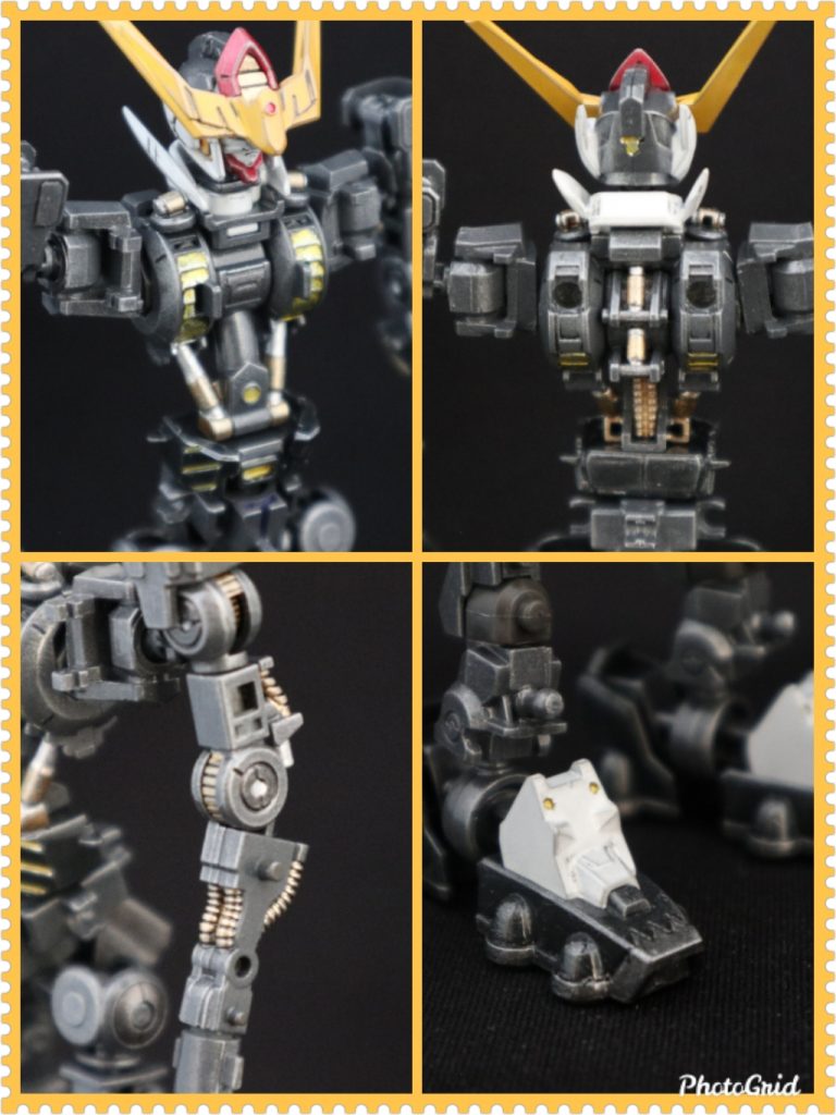 フレーム塗装画像。各フレーム部や脚部スリッパ部など見えにく所も筆塗で塗り分けてます。