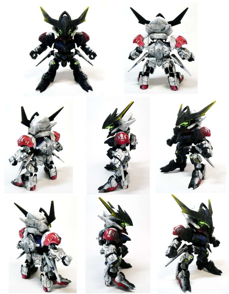 白背景での周囲８方向撮影画像。
メインではない背面側には普段通りの筆塗りを行ったので
仕上がるまで思っていた以上に時間がかかりました。