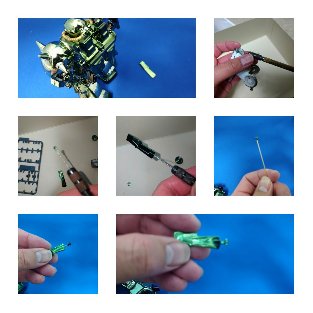 フィンを折ったので1mm真鍮で補強